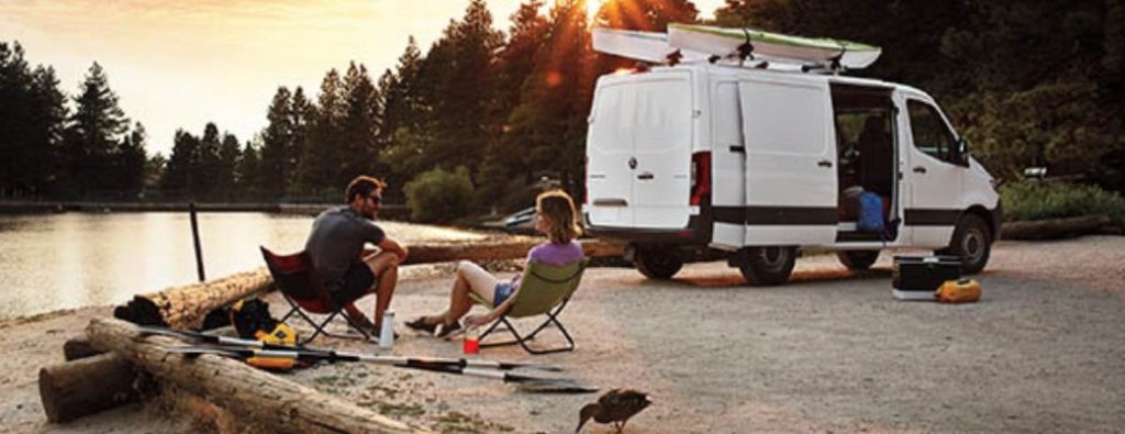2025 Mercedes-Benz Sprinter side view at a camp site